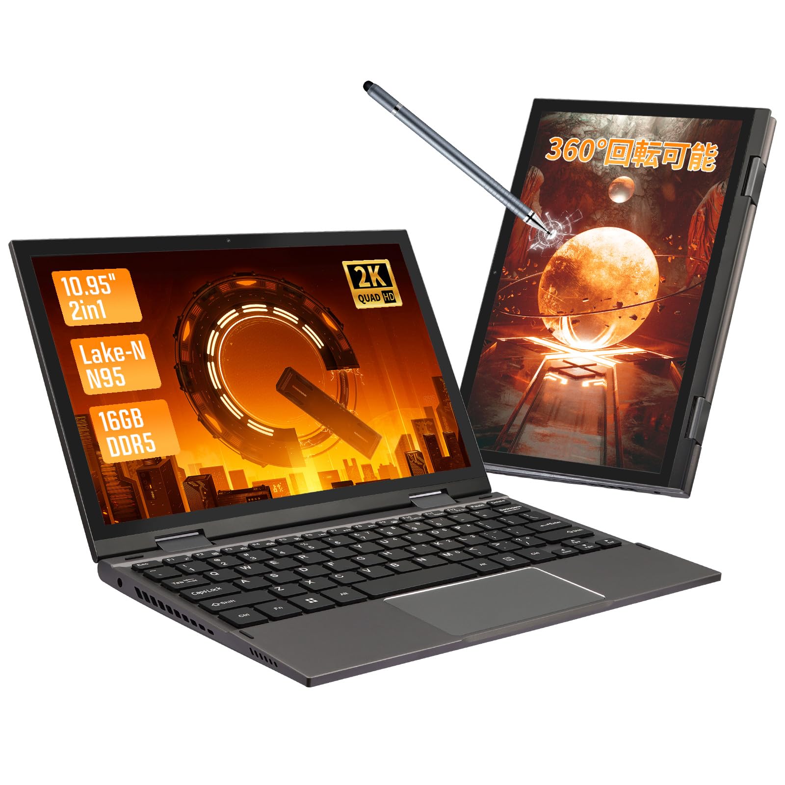 Amazon.co.jp: 2in1 ノートパソコン n95 薄型軽量 10.95インチ 
