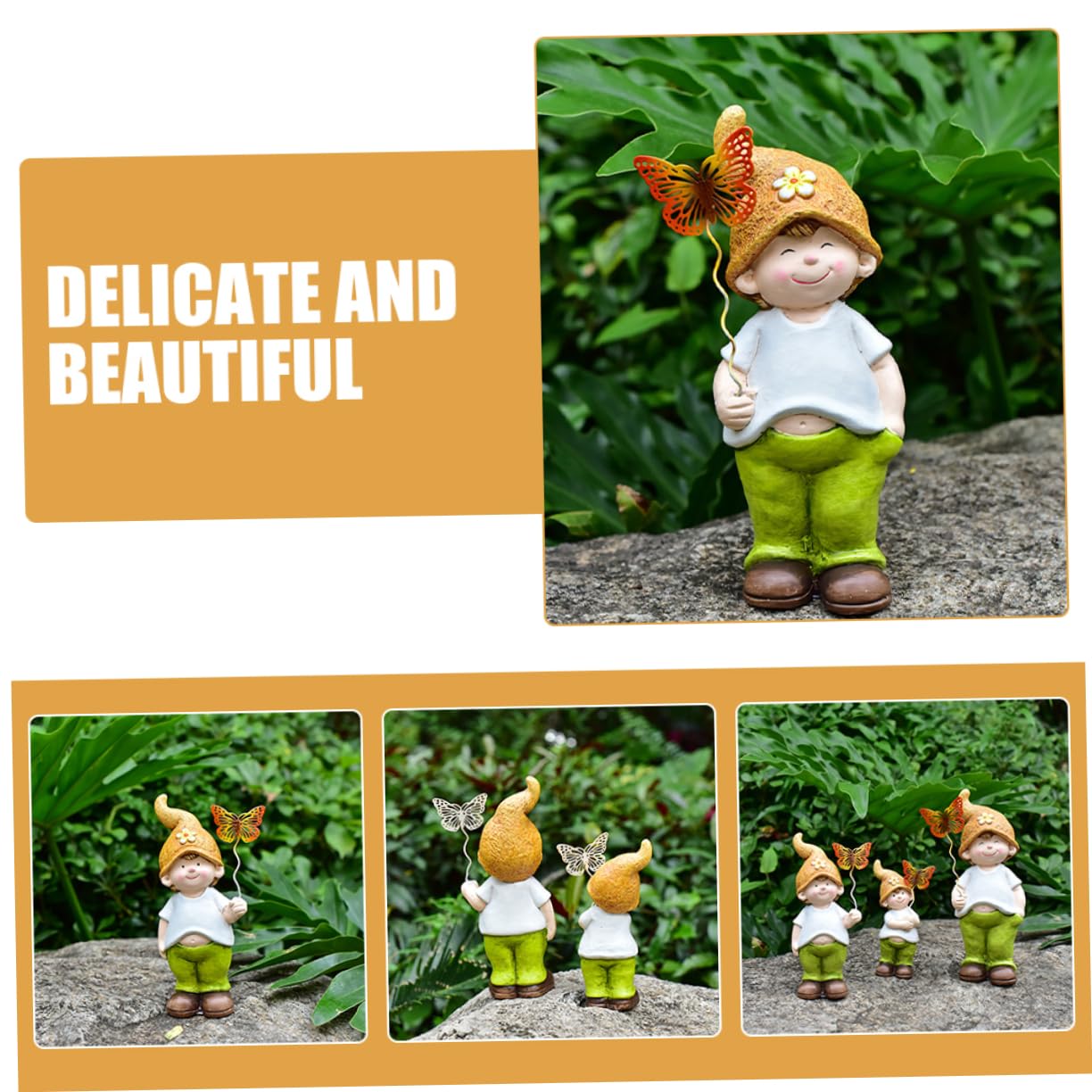 Uroczy Ogrodowy Krasnal Figurka 3szt Ceramiczna Figurka Krasnala Do Dekoracji Na Zewnątrz/wewnątrz