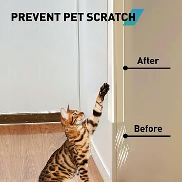 Wall Corner Protector,4PCS 48''(L) x1.58'' (W) | Self Adhesive Corner Guard for Wall, Heavy Duty Clear Corner Protector Guard for Furniture Cabinet Doors, Edge Protector