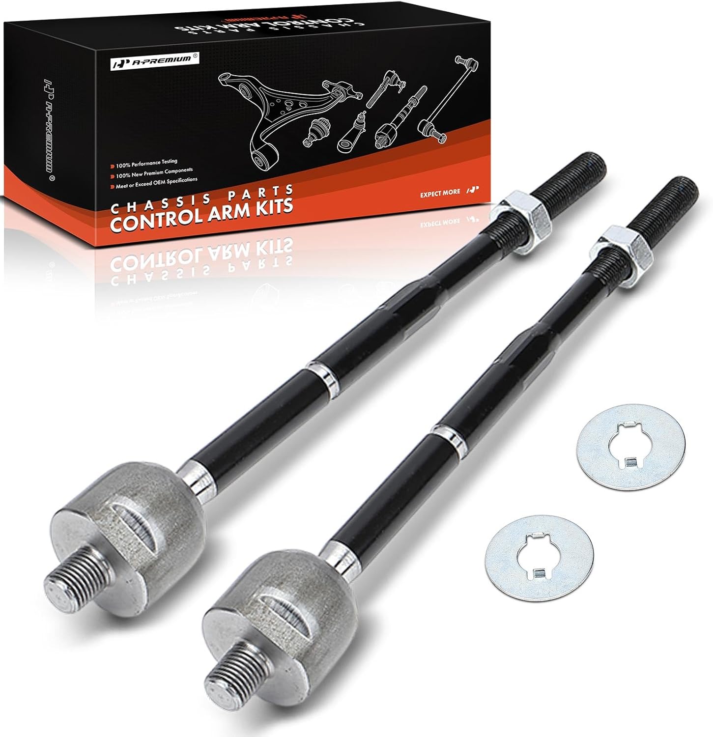 A-Premium 2 x Front Inner Tie Rod Ends, Compatible with Nissan Sentra 2007-2012
