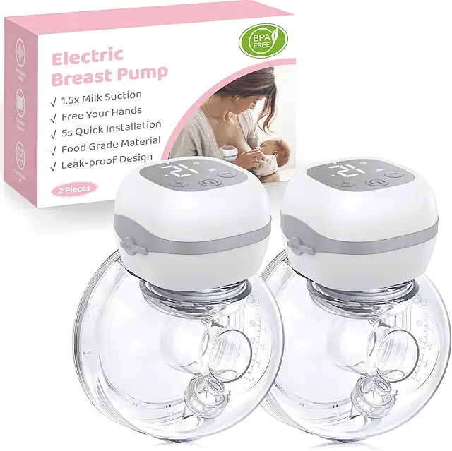 Sacaleches Eléctrico Manos Libres Portátil - Bomba Amamentação Sin BPA, LCD, 3 Modos