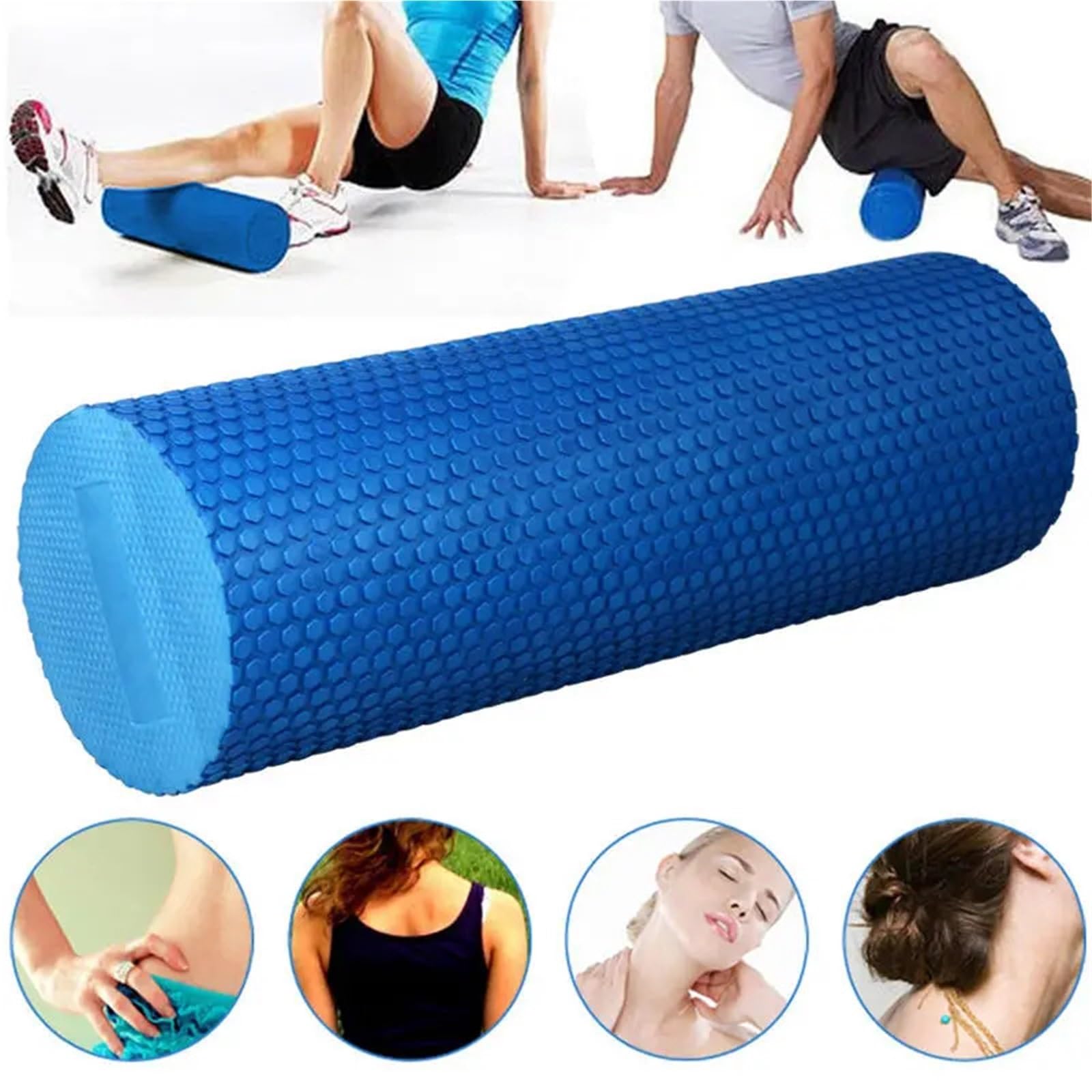 Rullo di schiuma for pilates da 2 pezzi, punto 45 cm, rullo massaggio EVA, del tessuto Per Sport(Black)