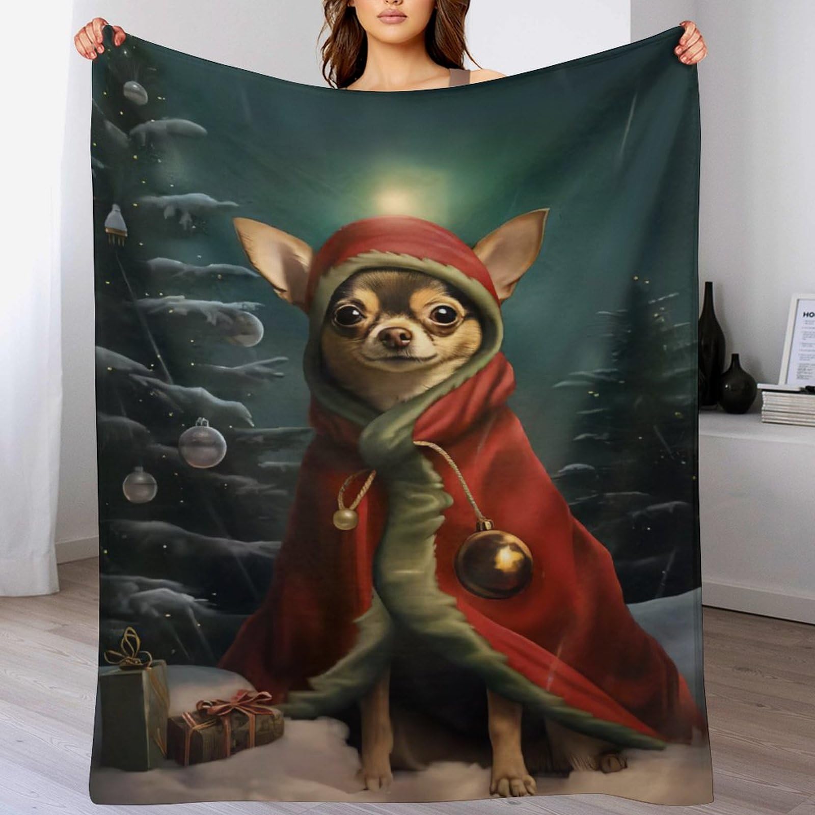 Couverture chien mignon anti-froid en flannel épaisse pour canapé-lit et sofa