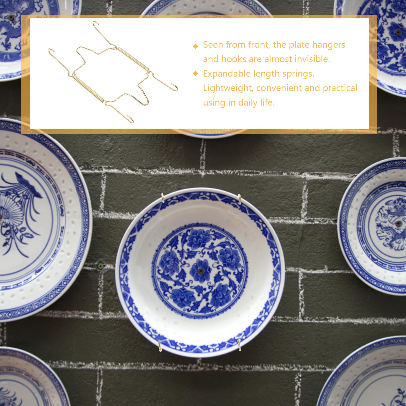 WeddHuis Set 2 Ganci Per Piatti Da Parete 8" - Portapiatti Invisibili Per Decorazioni E Display - Foto 7