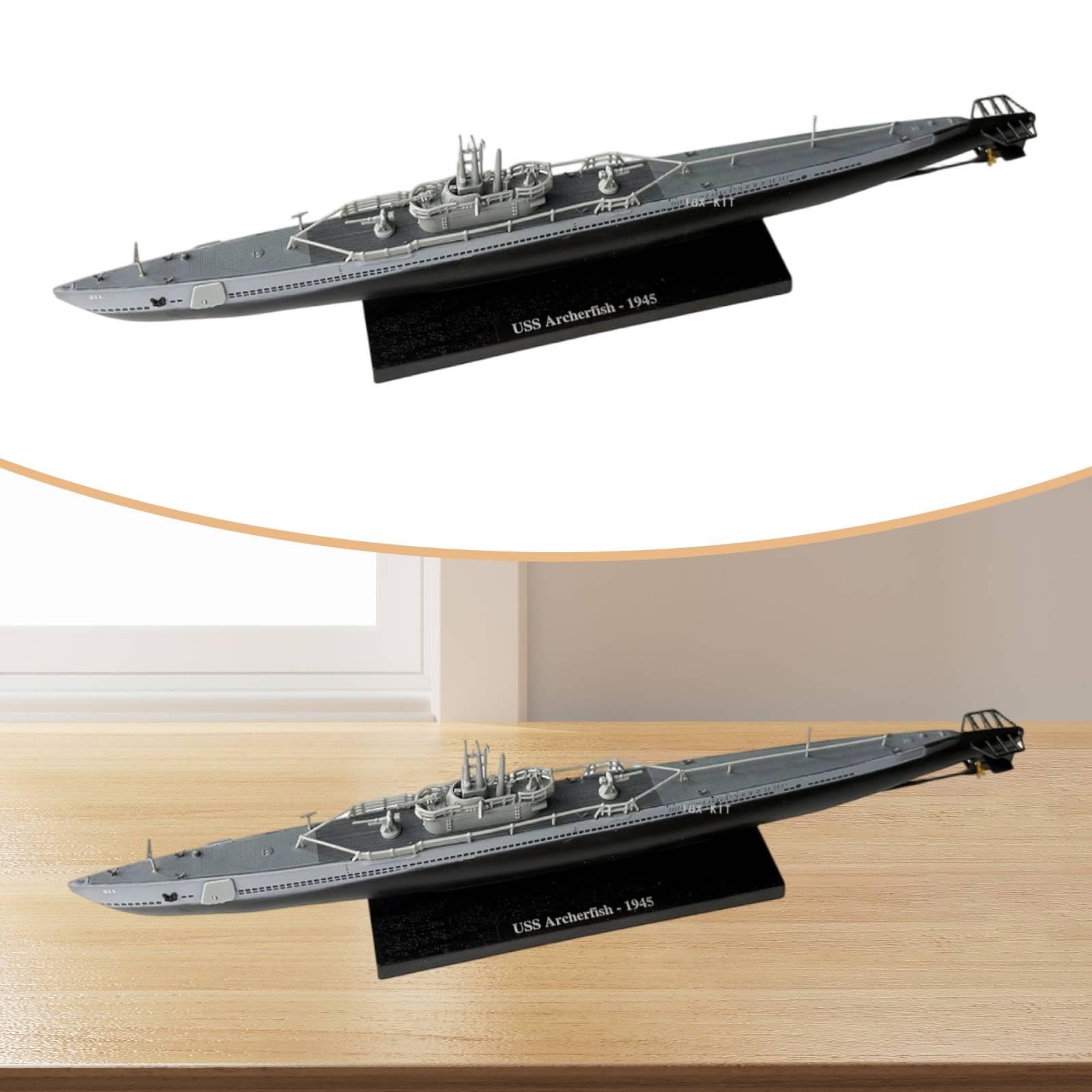 #N/A/a Modelo Barco Crucero Maqueta Naval Decoración de Escritorio para Aficionados a con Base Y Cuerpo en Aleación de PP, Pez Arquero