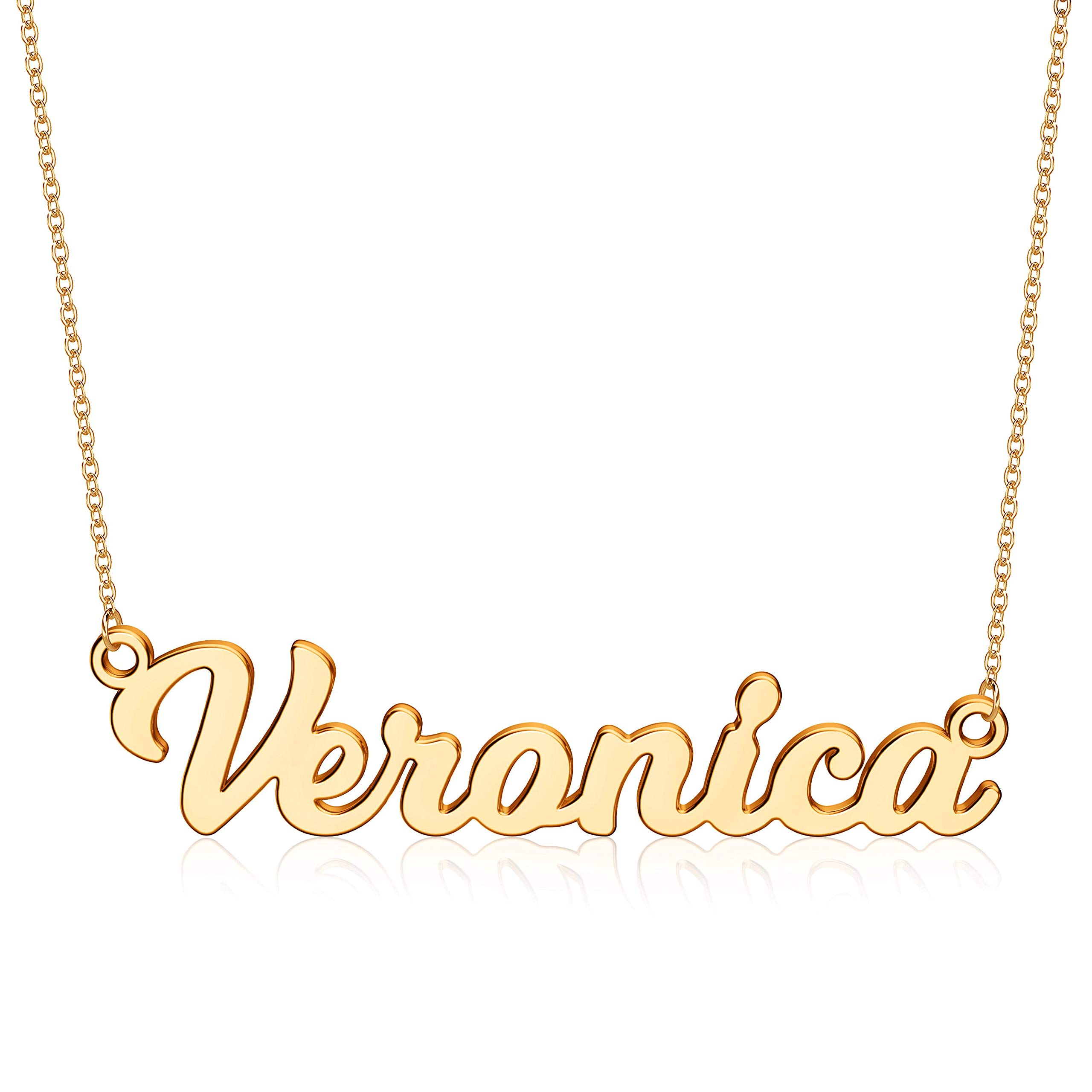 Ursteel Custom Name Necklace Personalized, 14K Gold Plated Personalized Name Necklace Dainty Name Plate Necklace Jewelry Personalized Gifts for Women