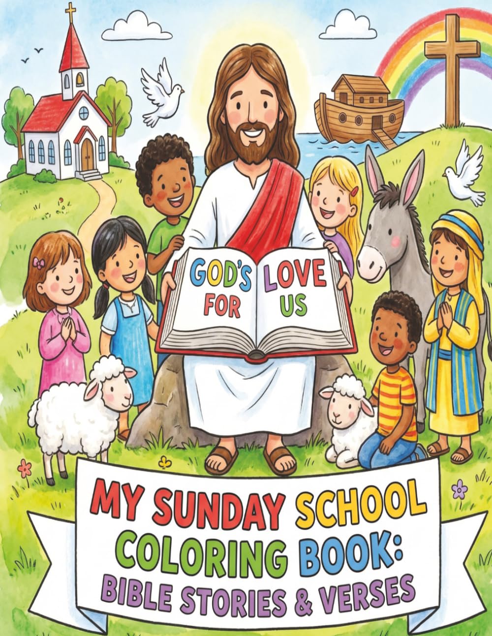 My Sunday School Coloring Book: Bible Stories & Verses