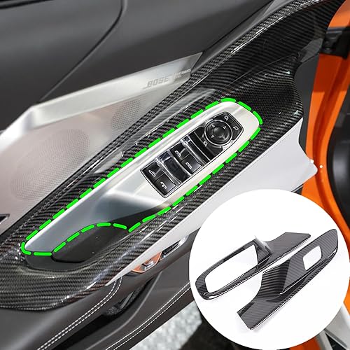 Miniatura 2 de CHEAYAR Cubierta decorativa para panel de interruptor de elevación de ventana, compatible con Chevrolet Corvette C8 2020-2023 (para convertible