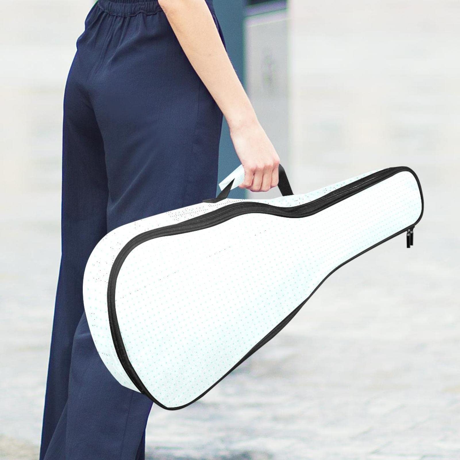Housse pour ukulélé soprano - Motif à pois - Pour adultes - Housse de ukulélé ténor - Avec sangles réglables - Imperméable - Sac rembourré