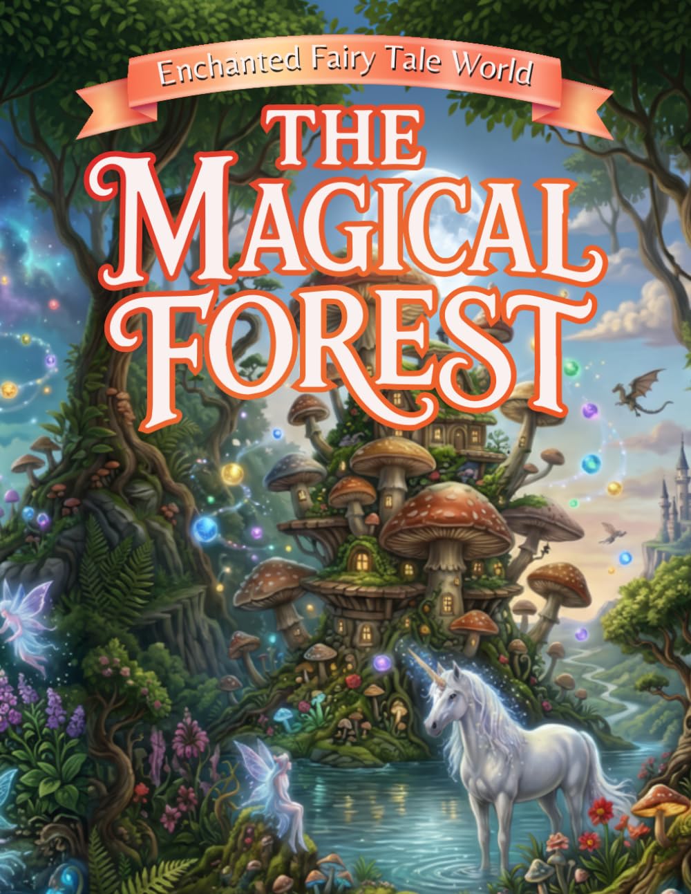 Enchanted Fairy Tale World – The Magical Forest: A Magical Fantasy Coloring Book for Adults with Fairies, Unicorns, Mythical Creatures, Fairy Tale Castles and Relaxing Forest Scenes