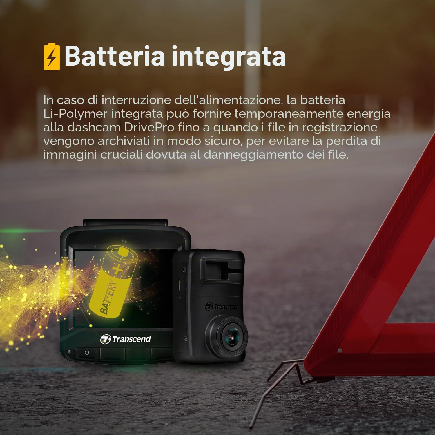 Transcend Dashcam DrivePro 620 da 64 GB, con supporto a ventosa - TS-DP620A-64G