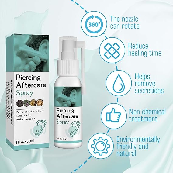Piercing Cleaning Solution - Cleaning Aftercare Fluid For Ear, Sterile Saline, Saline Solution