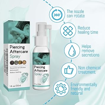 Piercing Cleaning Solution - Cleaning Aftercare Fluid For Ear, Sterile Saline, Saline Solution