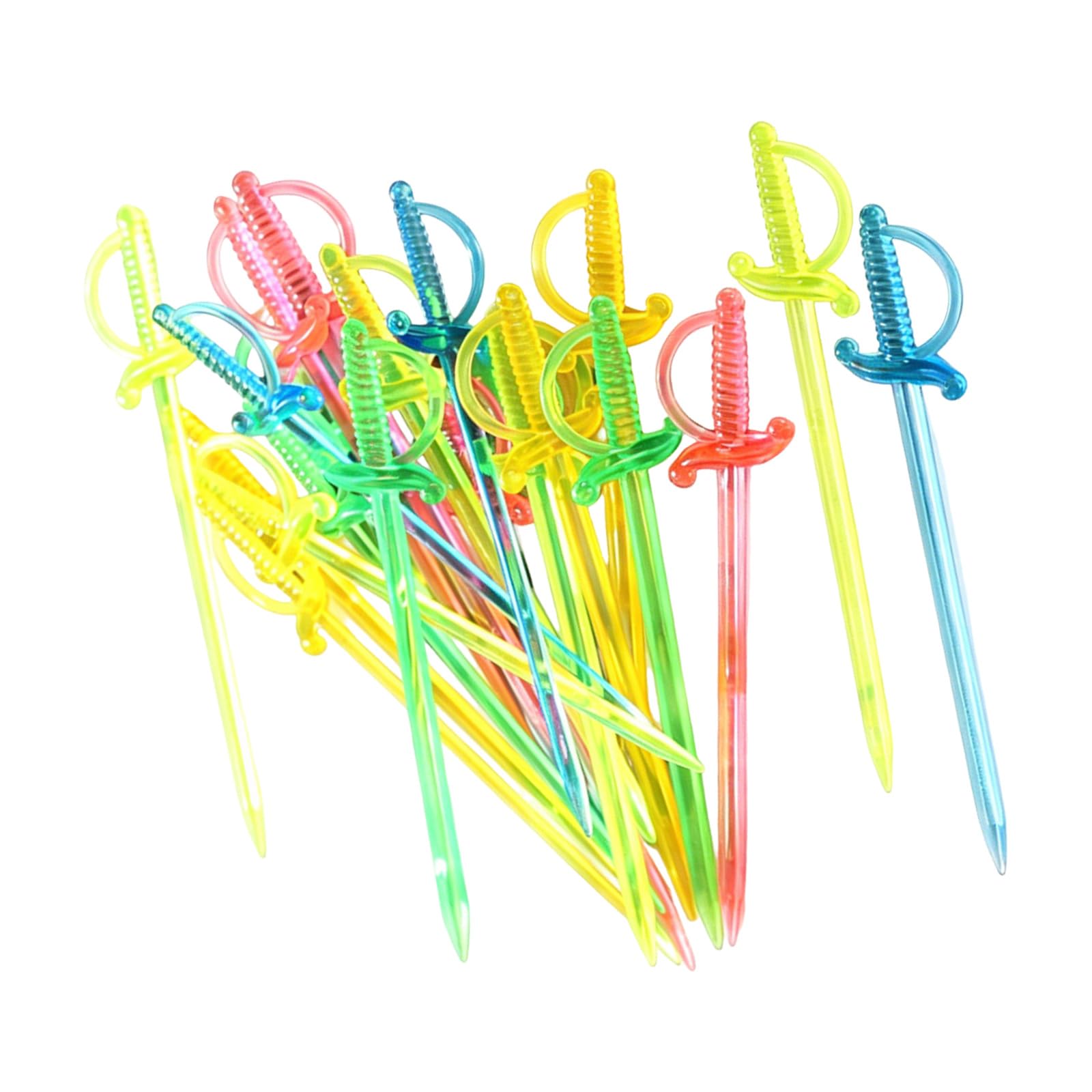 100 Pcs Cocktail Sword Picks Sticks, Retro Pirate Swords Plastic Food Flags Reusable Cocktail Sticks for Fruit, Olives, Cake Cubes, Desserts, Cheese for Party