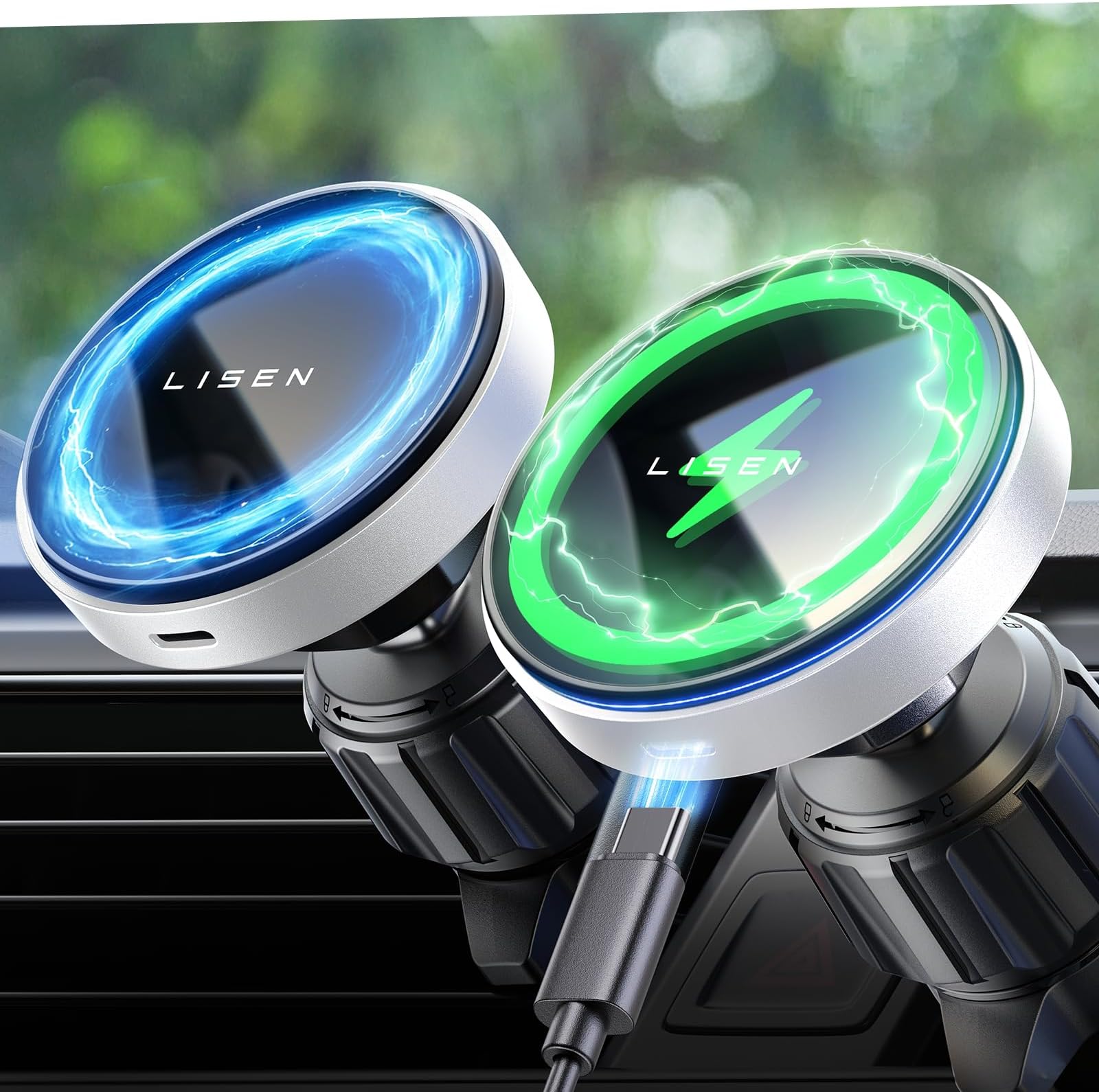 LISEN Wireess Car Charger Vent Phone Holder 15W Magsafe Car
