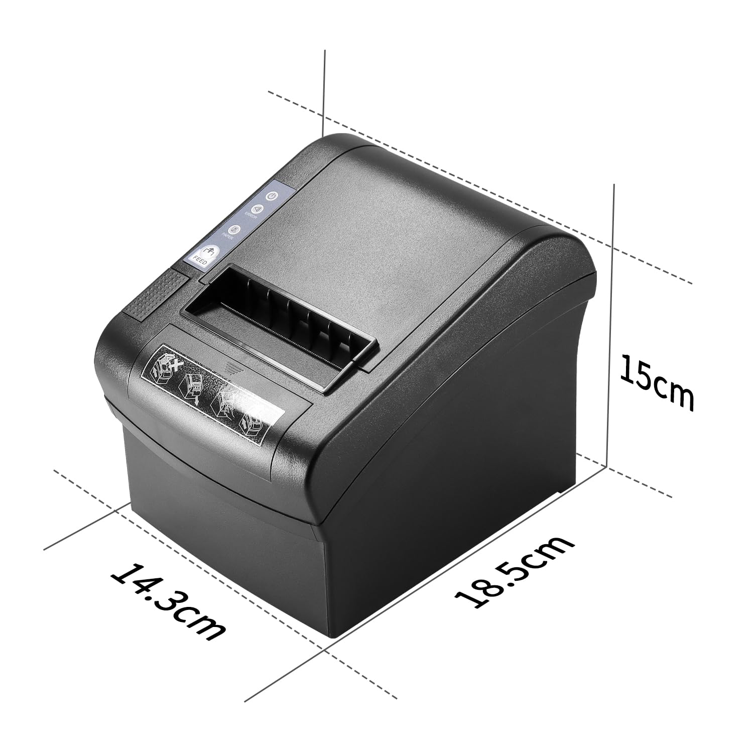 NETUM Imprimante POS WiFi avec Massicot Automatique, Imprimante Thermique 80mm, Ports USB WiFi Compatible Tiroir-Caisse, ESC/POS, Modèle NT-806