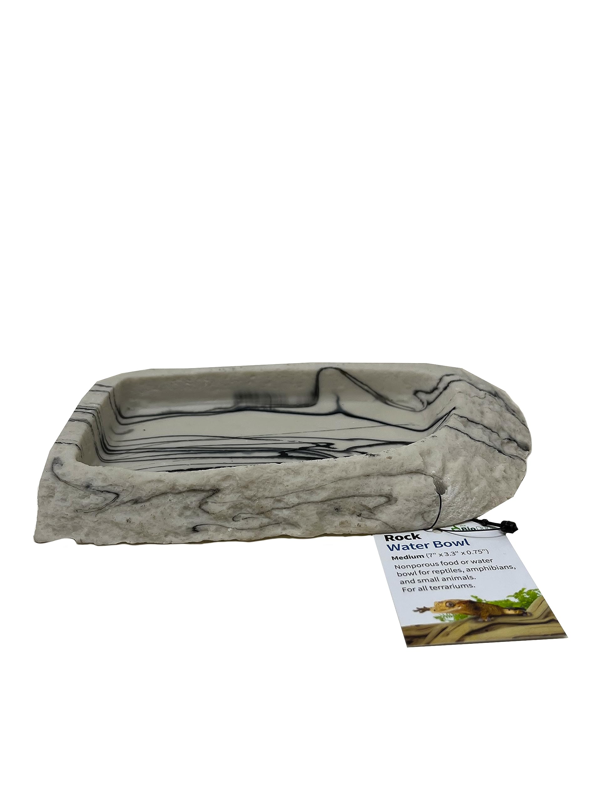 The Bio Dude Medium Rock Water Bowl - Looks Natural and Easy to Clean! Great for Small Snakes, Lizards, Frogs and Tarantulas