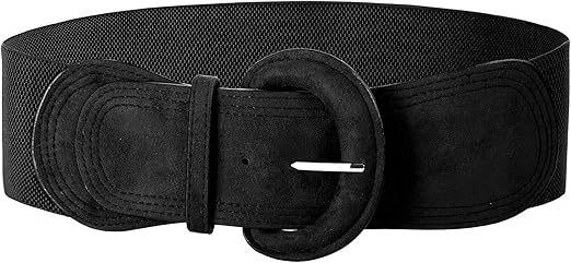 GRACE KARIN Women's Suede Elastic Belt Wide Stretchy Belt Vintage Chunky Buckle Belts S-XXL