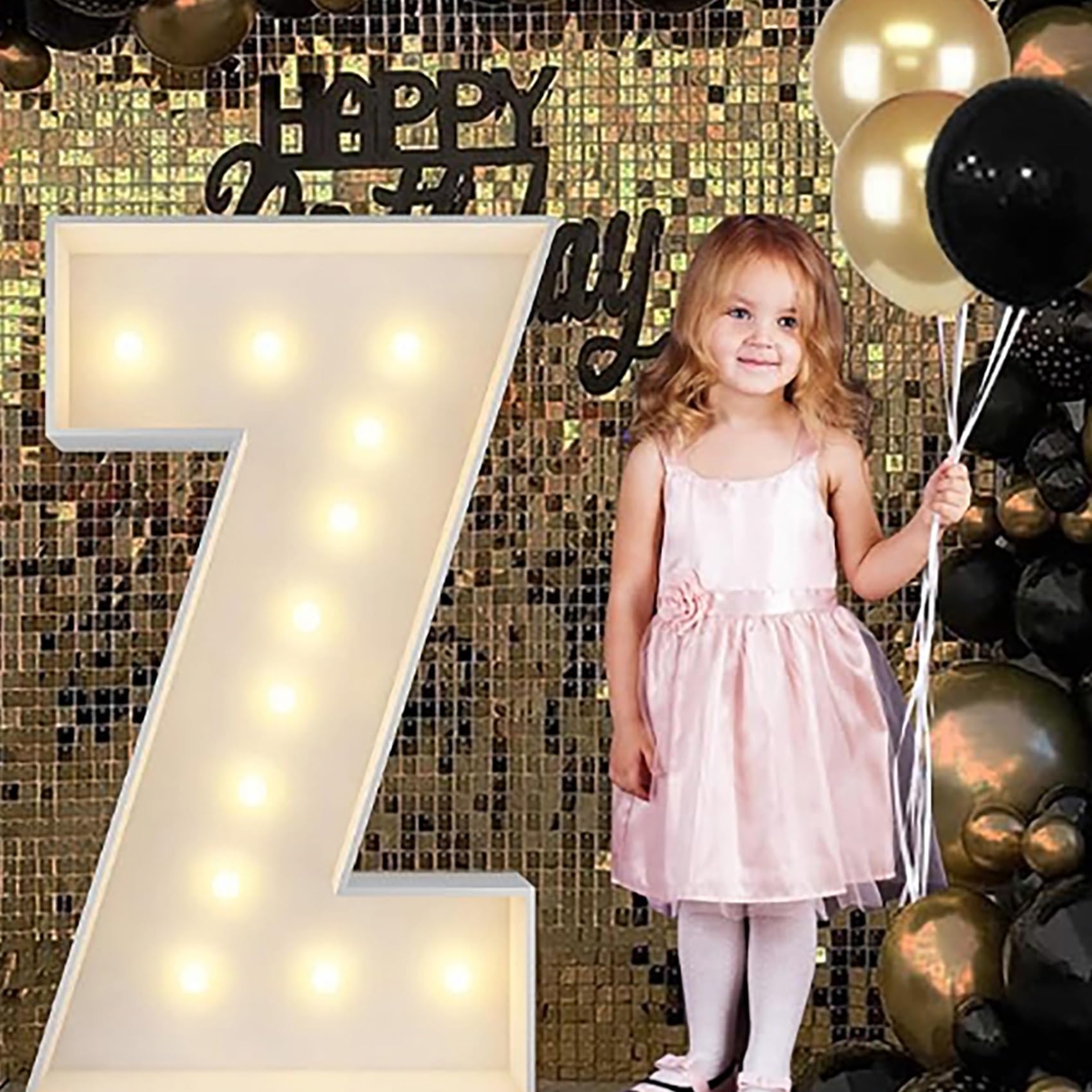 Alphabet LED Lights, 4ft Large Marquee Cardboard Letters For Birthday, Graduation Decorations Wedding Home Decoration(Z,100cm/3.3ft)