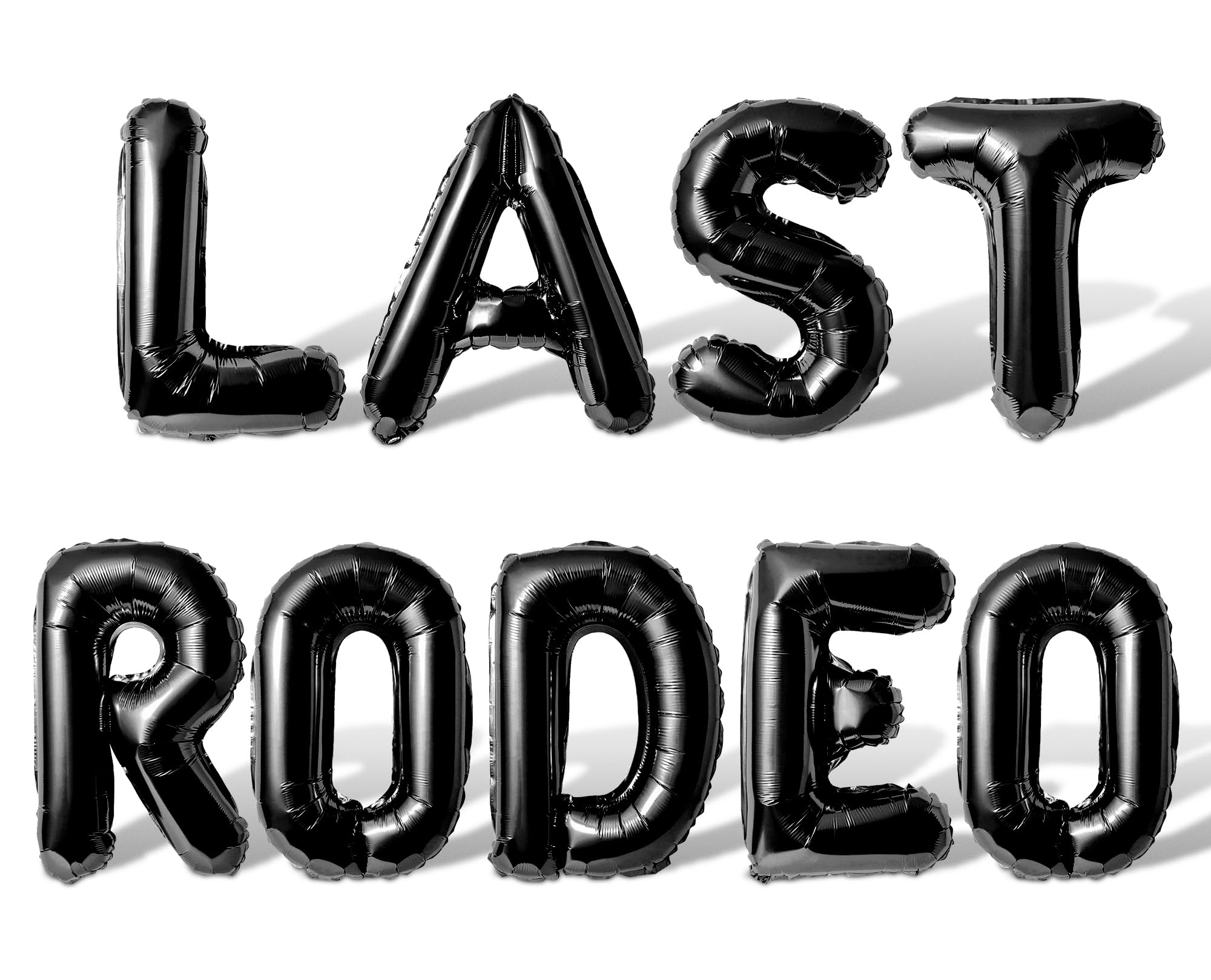 Letter Balloons - LAST RODEO 16" Inch Alphabet Letters Foil Mylar Balloon Bachelorette or Bachelor Party Banner (Black)
