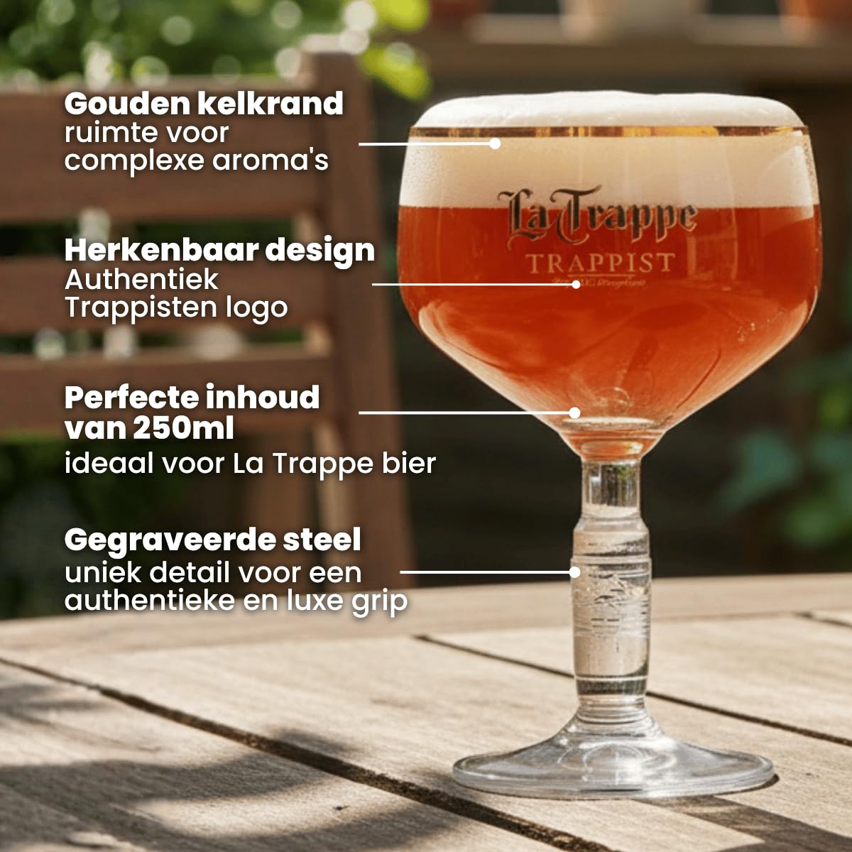 La Trappe Bicchiere da birra Bokaal 250 ml, 2 pezzi