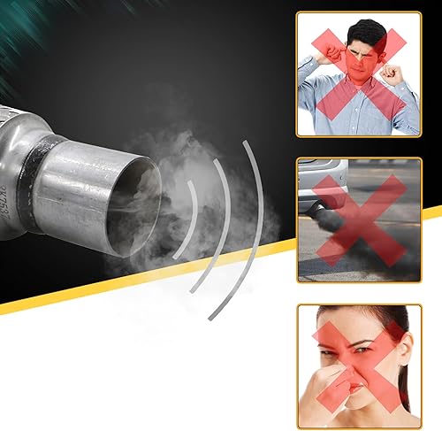 Miniatura 7 de Tubo flexible de escape, 2 x 12 x 16 pulgadas de longitud total, tubo flexible de doble trenza de acero inoxidable resistente, paquete de 2