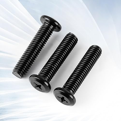 Miniatura 5 de Tornillos de cabeza plana Phillips M6-0.039 x 0.787 in para muebles, acero inoxidable 304 acabado negro, totalmente roscado, 20 unidades