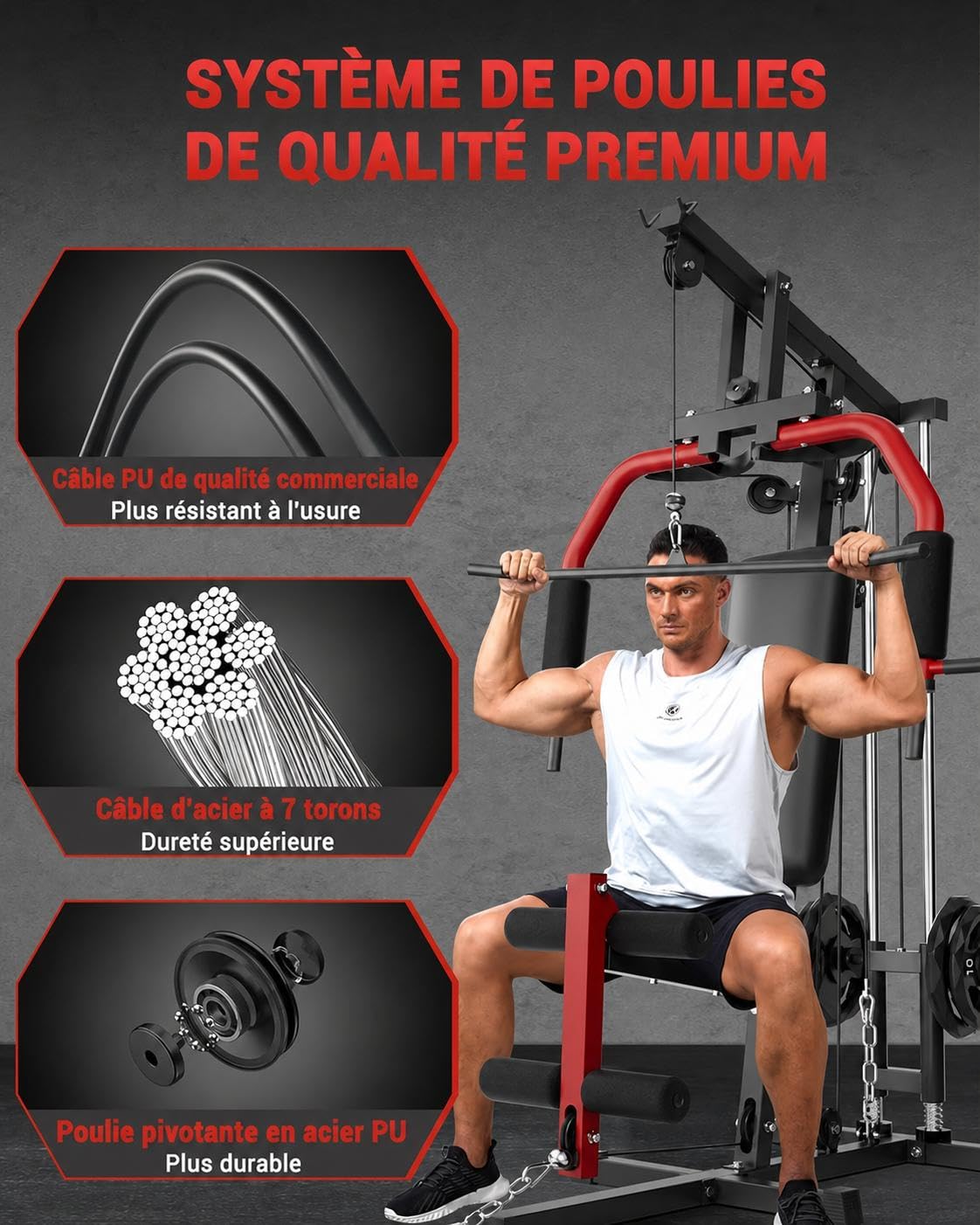 Garvee Station Musculation Multifonction Maison 180 kg
