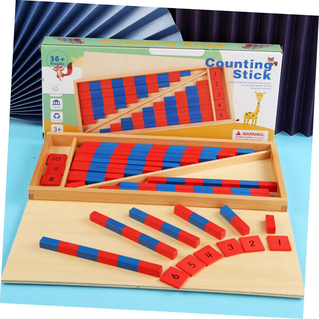 Bâtonnets à Compter Montessori 1 Set en Plastique, Jouet Mathématique