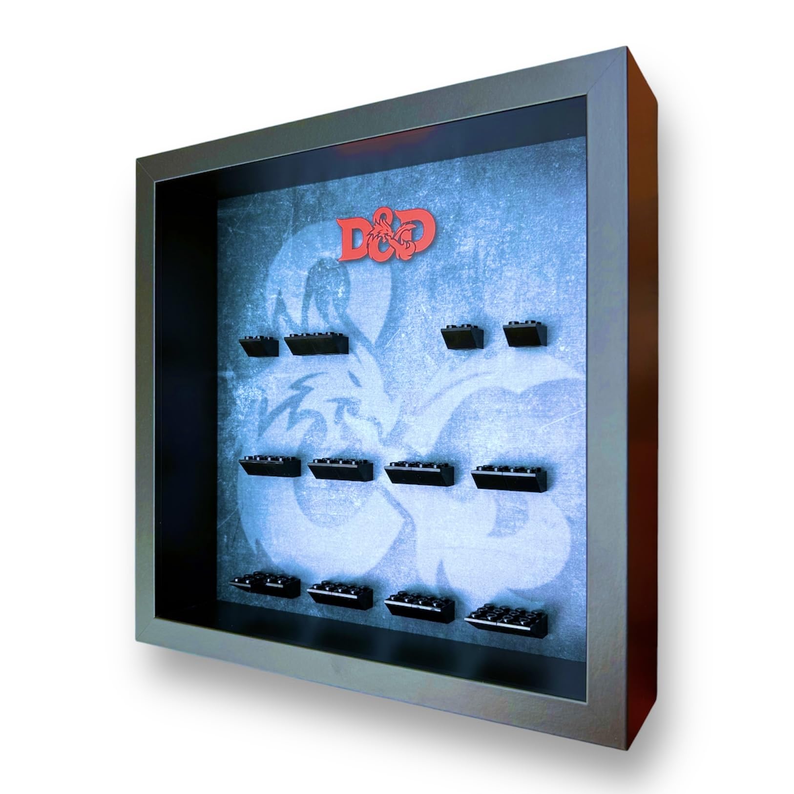 Frame Punk Minifigure Display Case - for LEGO Dungeons and Dragons Series 71047 - Dust Protection - Wall Mount or Free Stand - Black Frame