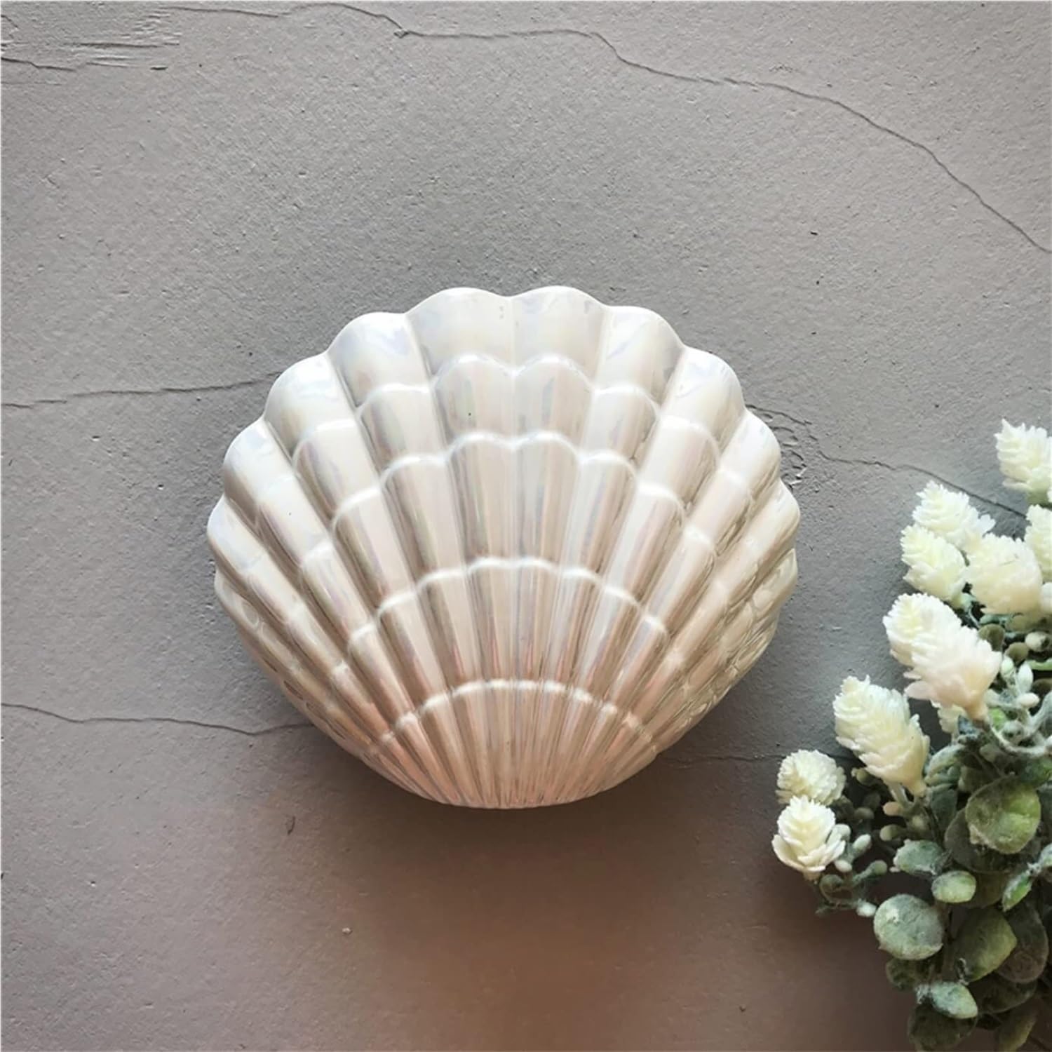 Badezimmer Set 5er-Pack Muschelförmige Badezimmer-Accessoires-Set Aus Keramik Für Badezimmer, Waschtischplatte Mit Lotionspender Dekoration Organizer
