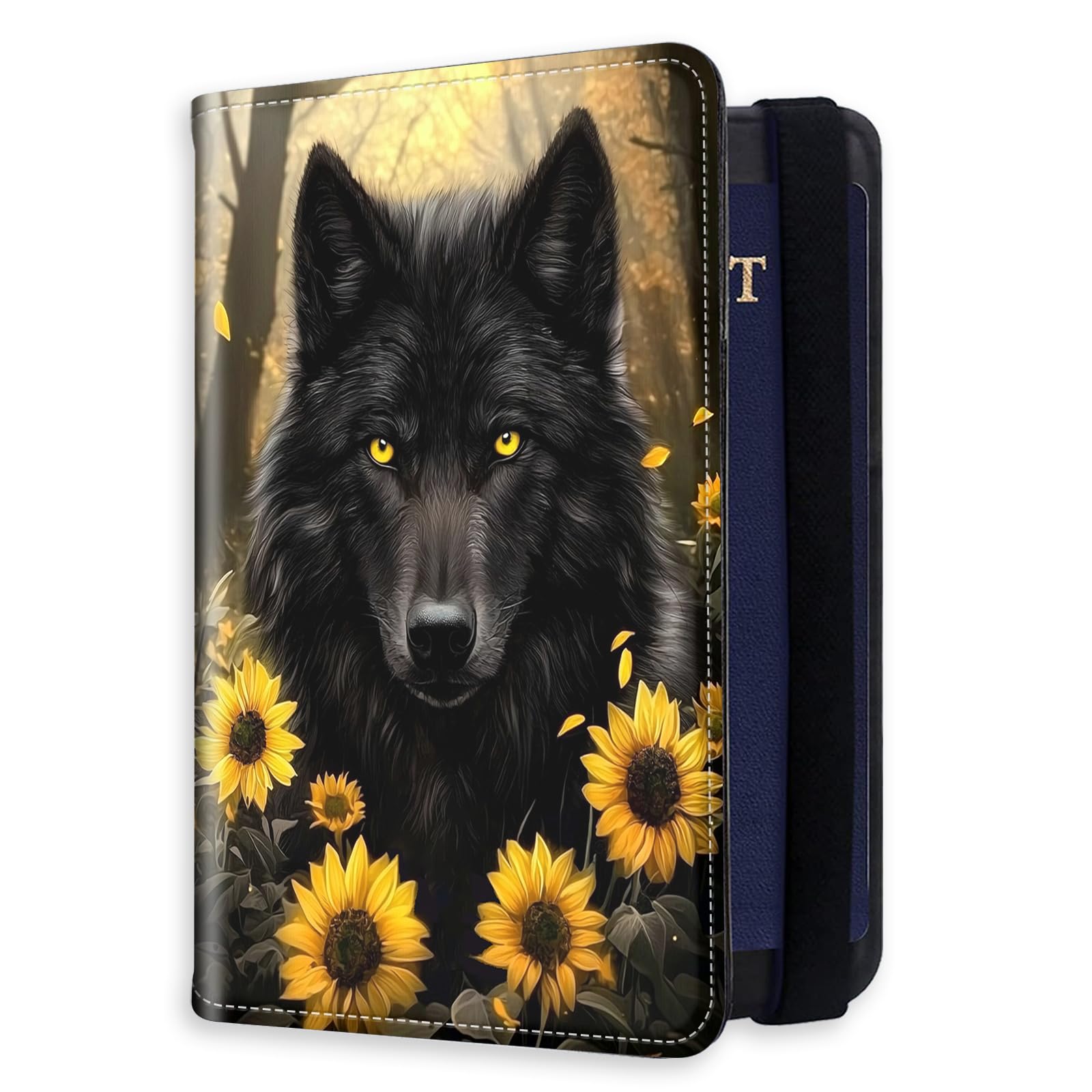 Tudguiloae RFID Blocking Passport Holder for Travel, Passport Cover Case for Travel Document Organizer Passport Card Holder, Passport Wallet with Card