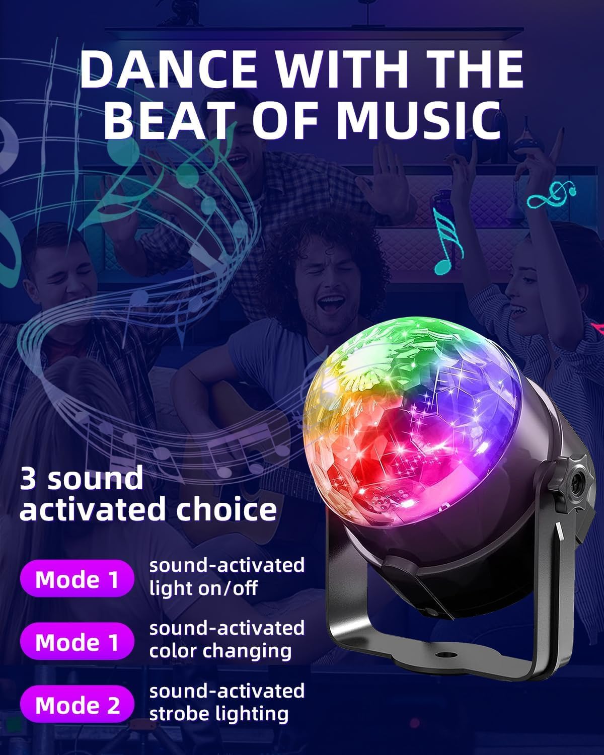 Juego de luces de discoteca para fiesta de 3 piezas, bola de discoteca de material ABS, con control remoto, luz estroboscópica de DJ, adecuada para bodas/karaoke KTV/fiestas de cumpleaños, luces de ca