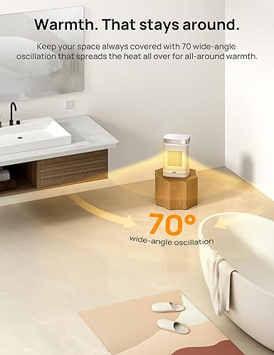 Miniatura 3 de Dreo Calentador de espacio para baño e interior, calentador portátil, calentador de cerámica PTC, seguro y silencioso de 1500 W, termostato digital