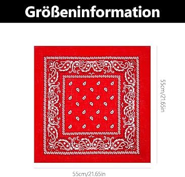 Bandana Foulard Carré Wamcraft Coton Rouge – Vintage, Unisexe, Idée Cadeau