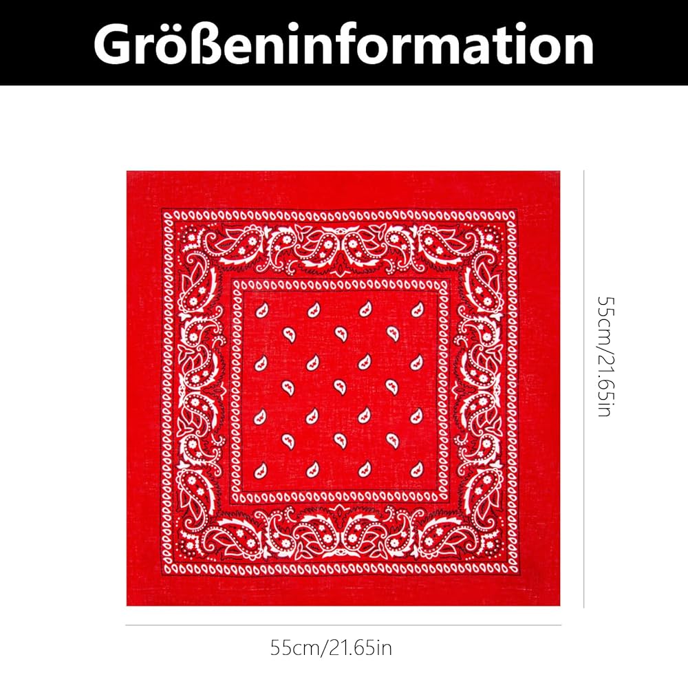 12 Bandane Unisex 55x55 Cm - Foulard In Poliestere Multiuso Per Capelli E Accessori - Foto 3