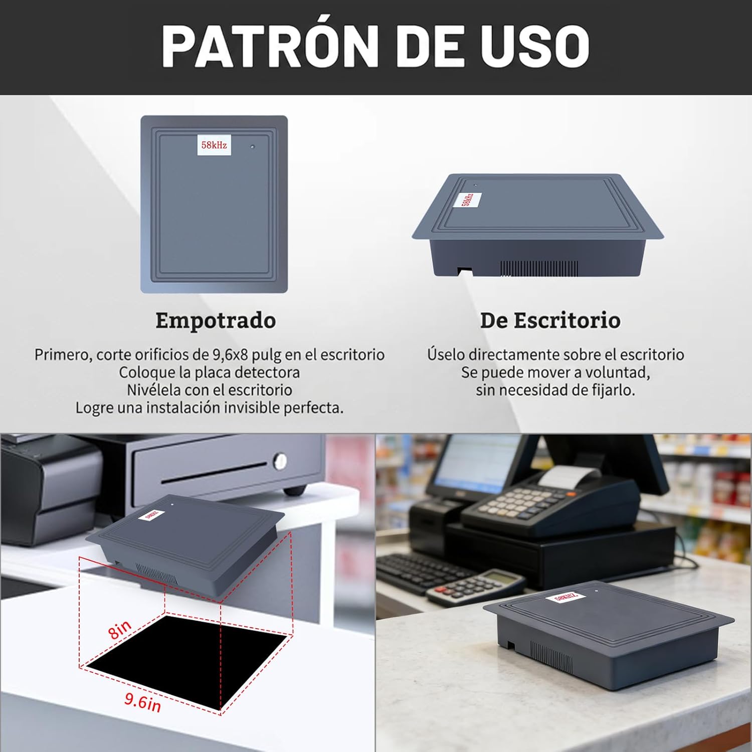 58Khz Induction Devices EAS System Security Tag Sticker Detector Sound Light Alarm, Anti-Theft Label for AM Acoustic Magnetic Systems in Retail Stores Boutiques Supermarkets