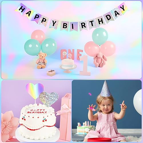 Miniatura 5 de 24 hojas de cartulina holográfica de 8.5 x 11 pulgadas, 92 libras, cartulina metálica brillante iridiscente con purpurina, papel grueso para