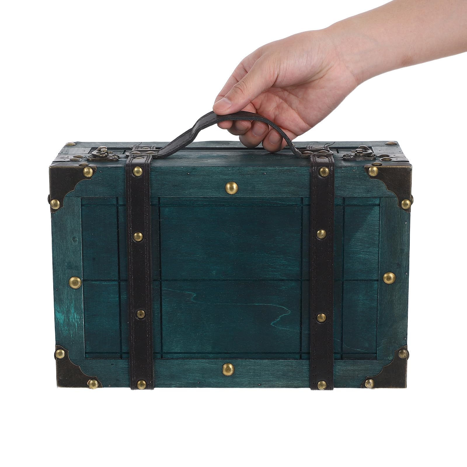 TOYANDONA Caja de Recuerdos Retro Vintage de Madera, Portátil y Artística