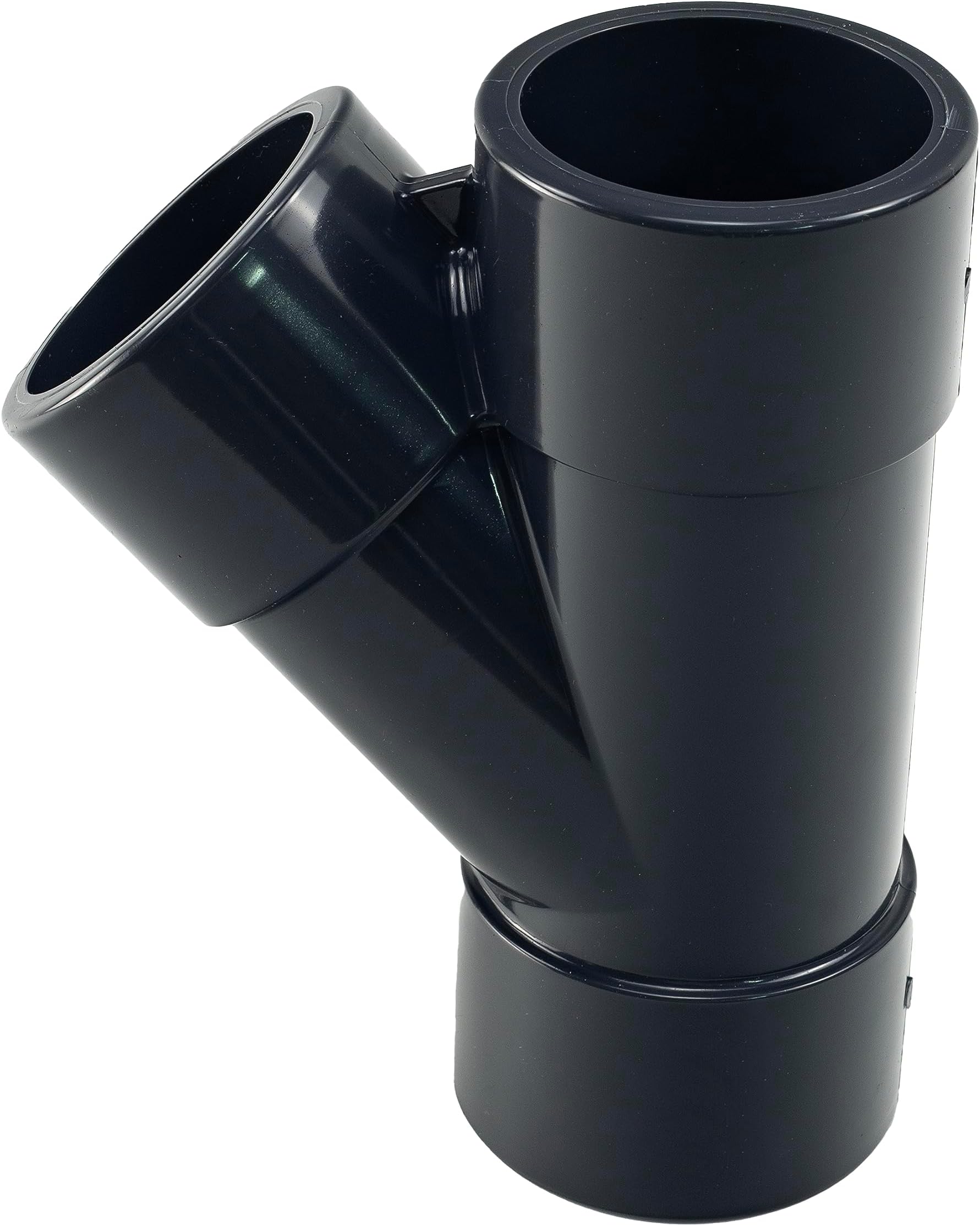 Bay Heights 1-1/2 '' Inch (DN40) 3 Way 45° Tee PVC For SCH80 and SCH40 Connector Elbow Fitting Coupling Black Socket Slide In