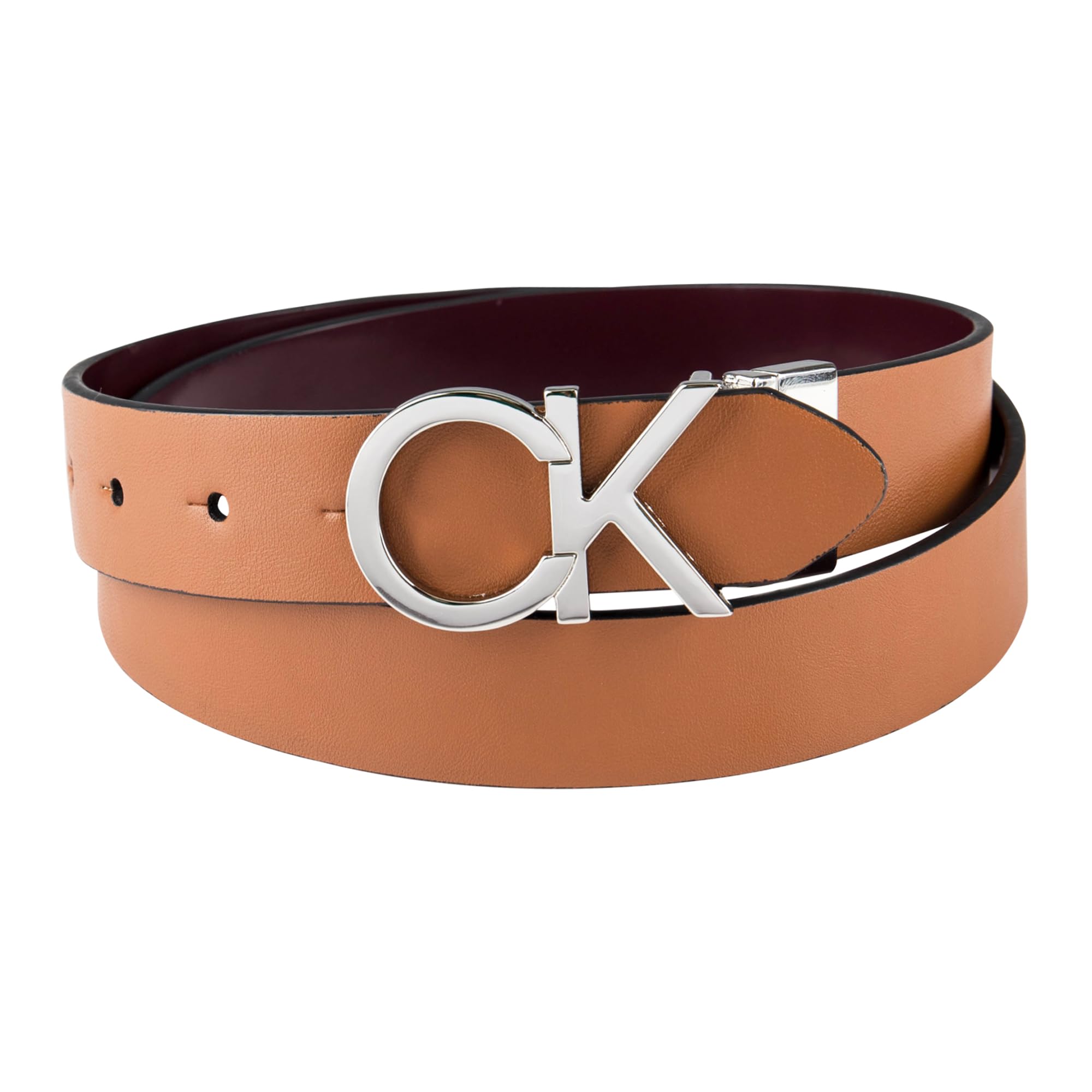 Women's Two-in-One Reversible CK Monogram Plaque Buckle Dress Belt (Regular and Plus Sizes)