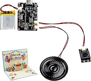 Soundmodul MP3 Player Modul 8 MB Soundmodul Bespielbar mit USB-C Ladung USB Sound modul mit EIN-Tasten-Bedienung 3 Wiedergabemodi für DIY Audio Projekte, Modellbau, Geschenke und Werbemittel