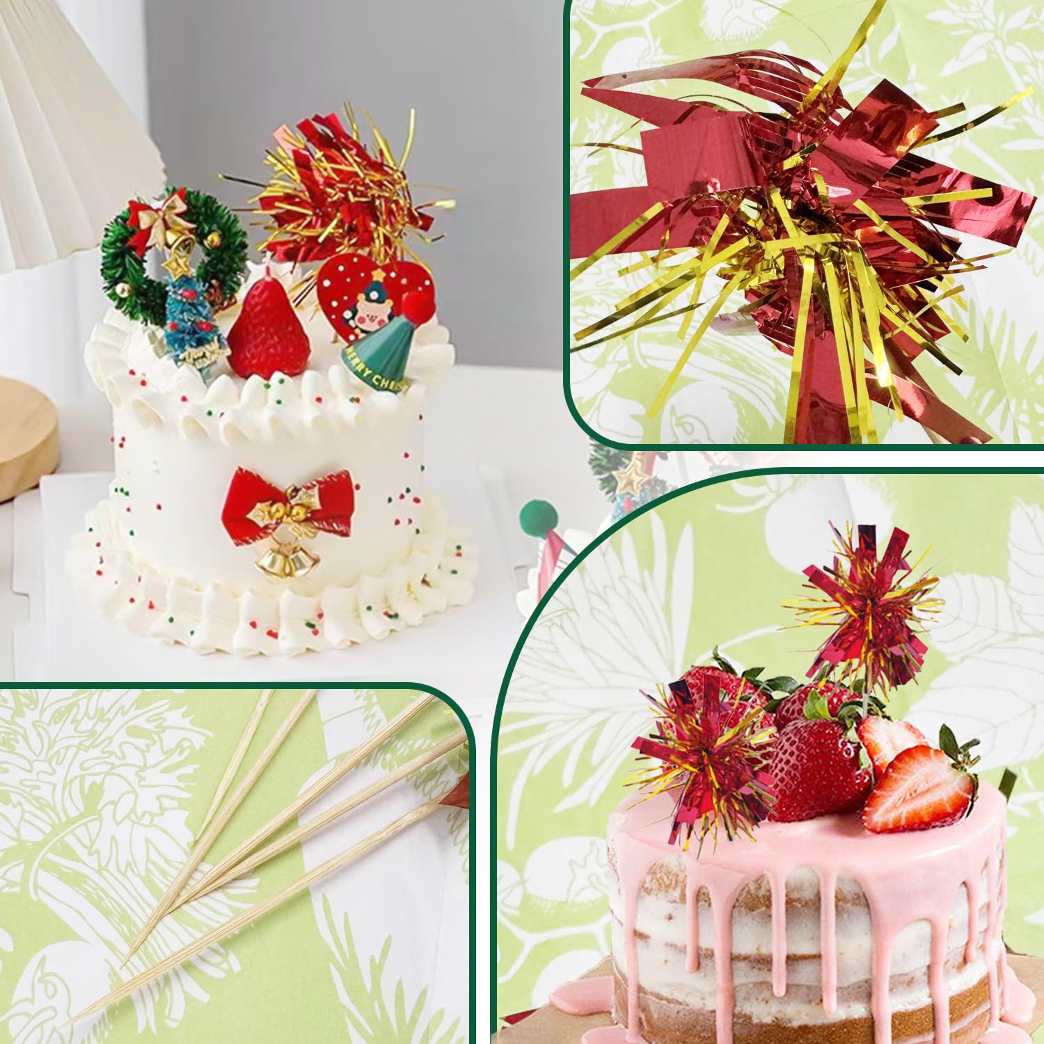 Zalaon 120 Bastoncini Da Cocktail Con Ombrellino Colorato 23 Cm - Decorazioni Per Bevande, Torte E Feste A Tema - 2