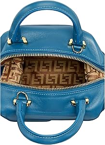 FENDI FF Cube Womens Handbag Mare Dark Blue Crossbody Bag Logo