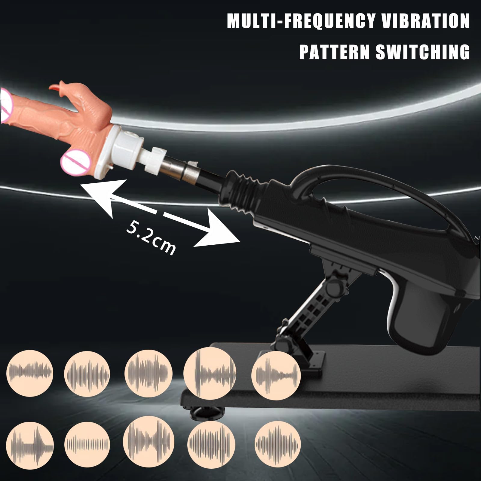 AMAZBEE Upgrade Macchina Del Sesso 12 Funzione Di Spinta Modalità Di Dildo Anale Vibratore Giocattoli Push In Macchina Automatica Del Cazzo Adatto Per Coppie E Uso Masturbazione Solista (Six-PCS)