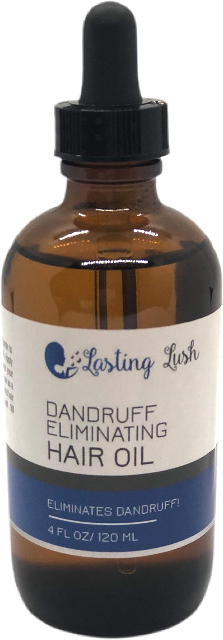 Lasting LushDandruff Eliminating Hair Oil - Moisturizing Treatment for Dry Itchy Scalp with Avocado Oil, Castor Oil, Jojoba Oil, Vitamin E and More - No Harmful Ingredients 4 oz