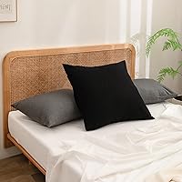 Vista 31 de BESTOUCH Funda de almohada 100% algodón lavado para cabello y piel, tacto de lino, suave, cómoda, transpirable, juego de 2 fundas de almohada