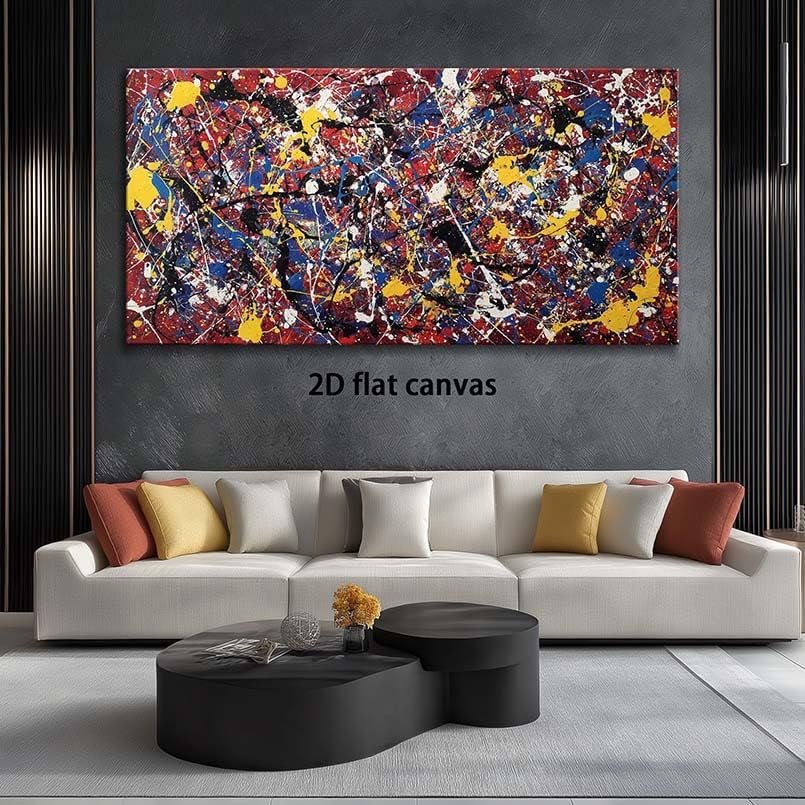 ZESTRILIA Paint Splatter Canvas Wall Art for Living Room Office Abstract Contemporary Vibrant Canvas Artwork Living Room Room Decor