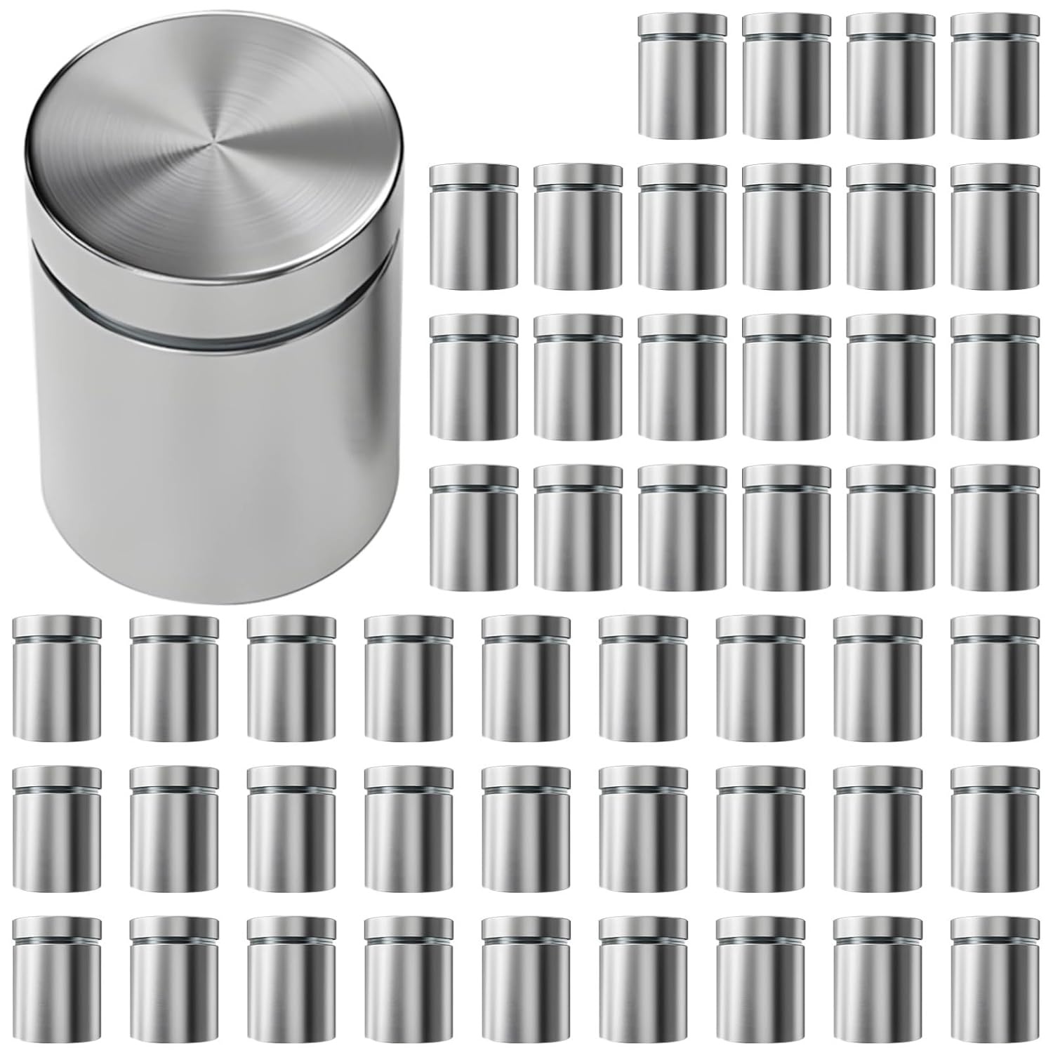 50 Pcs Wall Screws in Stainless Steel, Versatile Sign Standoff Fasteners, Standoff Set, Perfect for Wall Decor and Display Use
