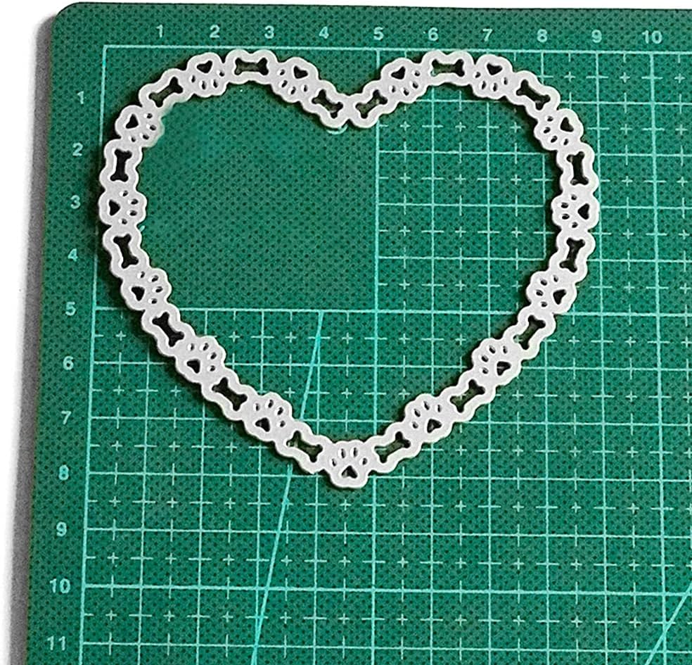 Heart Dog Paw Bone Metal Die Cuts,Cutting Dies for Card Making Clearance,Embossing Dies for Scrapbooking, DIY Album Paper Cards Art Craft Decoration